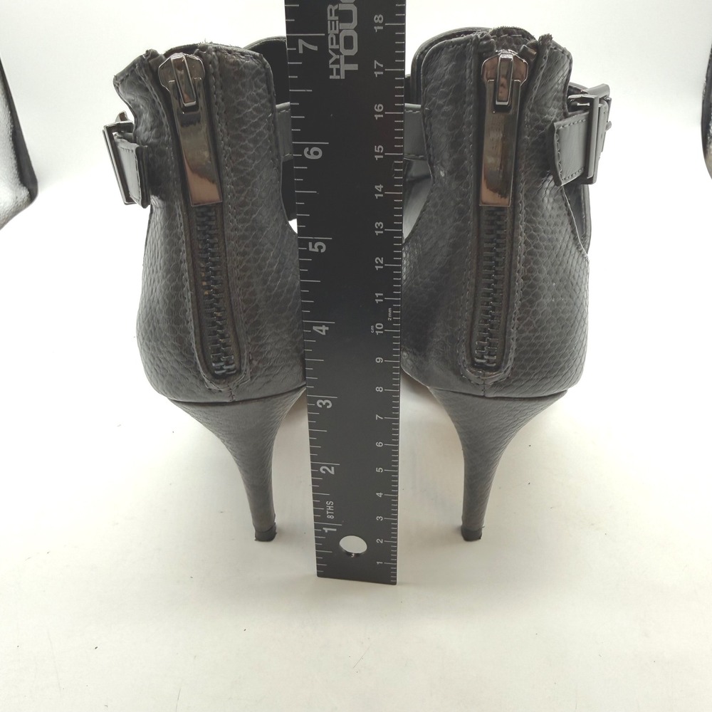 ALDO Womens Gray Leather Pointed Toe Ankle Strap Heels Shoes Size 6.5 - Picture 4 of 8